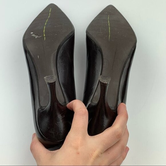 Stuart Weitzman heels 6.5 chocolate brown leather - Picture 6 of 11